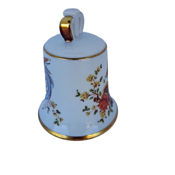 AK Kaiser Porcelain Collectible Bell Danbury Mint Flowers Pheasant Bird Vintage - Picture 5 of 13